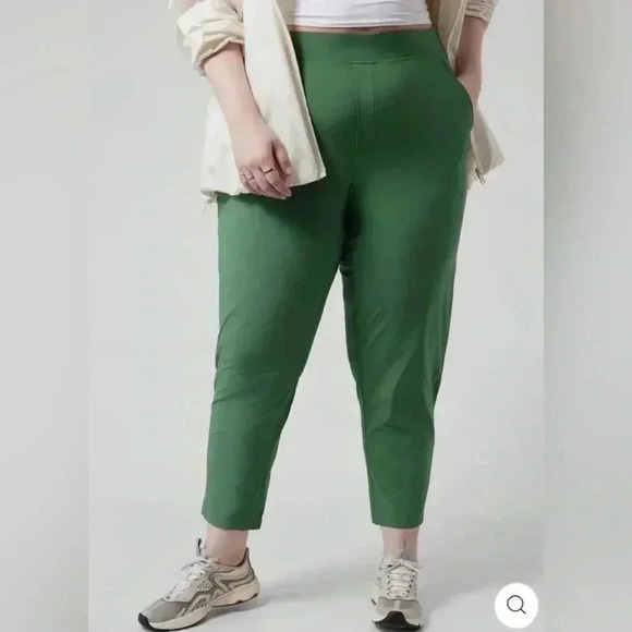 Athleta Brooklyn Ankle Pant Pull On Vineyard Green Plus Size 24 NWOT - Picture 1 of 8